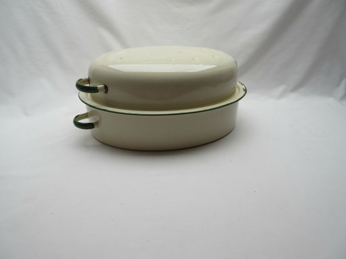 Vintage creme grün emaille - vintage,