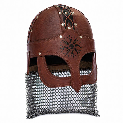Wikinger leder brillenhelm - brillenhelm,