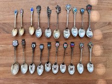 Sammellöffel, Andenkenlöffel, mit Wappen, antik, versilbert, 20 Stück