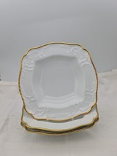 H48) 1 von 3 SCHALEN Rosenthal SANSSOUCI, CLASSIC ROSE WEISS MIT GOLDRAND. 