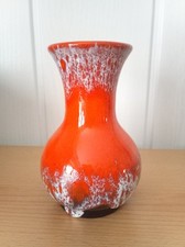 Keramik Vase Fat Lava 60iger/70iger Jahre oder älter - Rot/Orange ca. 15 cm hoch