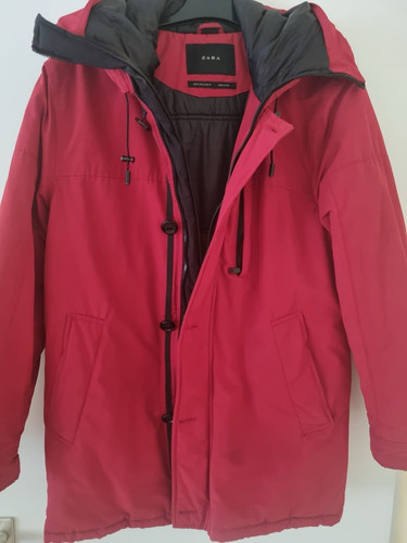 Zara parka jacke rot schwarz - parka,