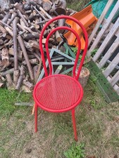 1 x Bistro Stuhl Metall Sitzgeflecht rot Einzelstück  Bistrostuhl gebraucht