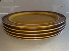 TUE Owice Porzellan Speiseteller Teller 5x braun 24,5cm. rustikal Landhausstil