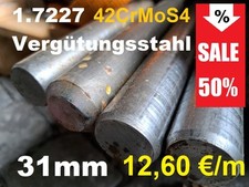 Rundstahl 31mm Vollmaterial 42CrMoS4 Vergütungsstahl Auto Zuschnitt 10 bis 250cm