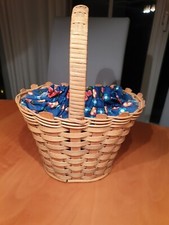 Neuwertiger Kaufmannsladen Einkaufskorb geflochten Picknickkorb Lebensmittel