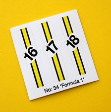 MATCHBOX SUPERFAST Nr.34 Formel 1 Rennwagen Aufkleber Decal Reproduktionen