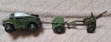 Dinky Military/Army #688,687,686 Artillery Tractor, Trailer, 25 PR Field Gun SET