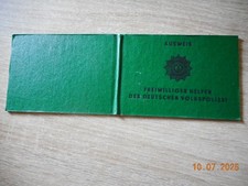 Dienstausweis Ausweis Freiwilliger Helfer der Deutschen Volkspolizei unbenutzt