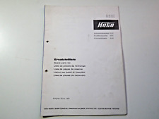 Ersatzteilliste Hako Variette Anbaukehrmaschine Hochdruckspritze Schneeschleuder