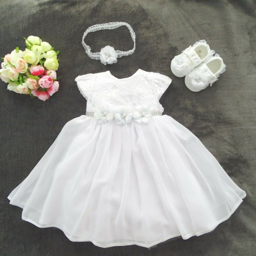 Taufkleid stirnband schuhe - taufkleid, +stirnband