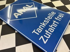 ARAL Tankstelle Zufahrt frei altes Emailschild um 1970