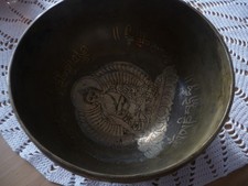 Klangschale mit Gravur innen und Aussen 18cm verm.Nepal 860g
