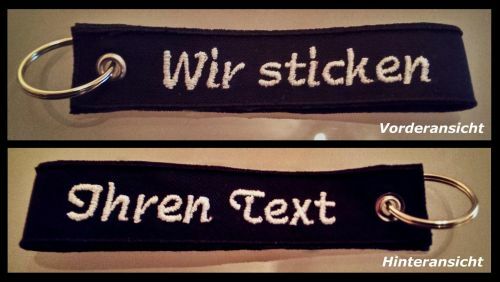Schlüsselanhänger gestickt