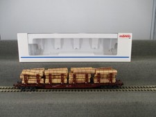 Märklin Spur H0 4771 Güterwagen Rungenwagen der DB mit Ladung in OVP2