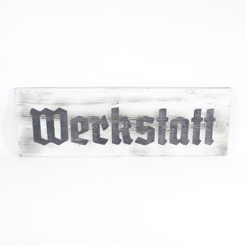Holzschild werkstatt retro - werkstatt,