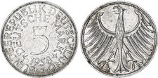 BRD 5 DM Silber 1958 J Silber