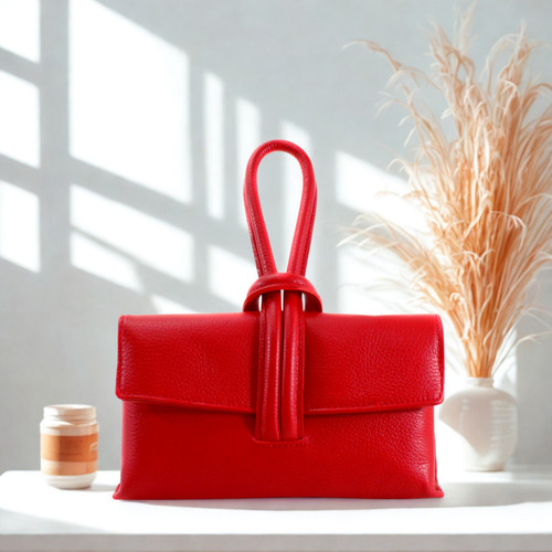 Echt leder clutch - echt, tasche