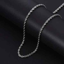 Feine Twist Silber Halskette Edelstahl Herren Damen Kette 3 mm Schmuck Geschenk