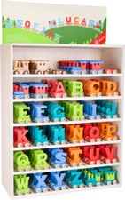 Buchstabenzug bunt, A-Z, Namenszug, Lok, Buchstaben, Geburtstagszug, Holz
