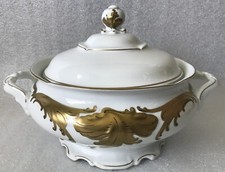 Suppen-Terrine / Schüssel - WALBRZYCH WAWEL mit 14K. Gold-Relief – MADE IN POLA