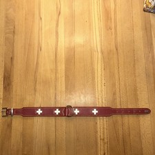 Hundehalsband, Leder, Swiss rot, Gr. L/XL,  gebraucht, guter Zustand 
