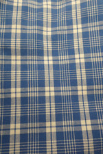 2 x Gardinen Schals blau weiß kariert Karo Kräuselband  Länge 130 /Breite 100cm