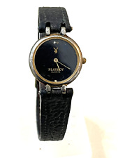 Playboy Damenuhr Leder schwarz Batterie ist neu