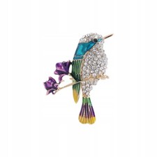 PINETS Brosche Vogel blau