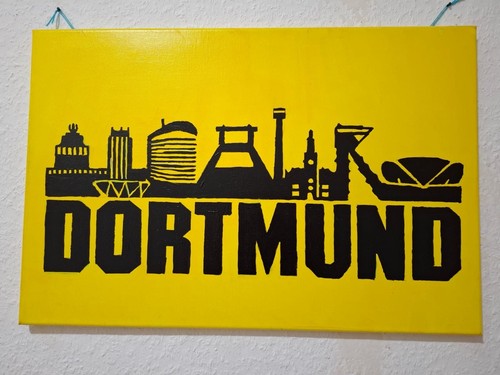 Bvb leinwand selber gemalt - leinwand,