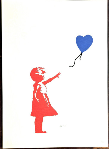 Lithographie banksy girl - , "girl