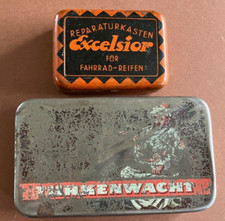 Alte Zigaretten Türkenwacht Tabak + Excelsior Fahrrad Blechdose Leer 1900-45