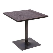 B-Ware Bistrotisch MCW-H10, Industrial Gastro Massivholz 70x70cm, dunkelbraun