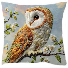 Kissen mit Füllung 45x45cm Eule, Tucan, Dekokissen mit Eulen, Zierkissen Vogel