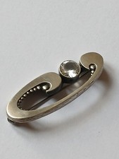 KJP Nordform Finnland Vintage Brosche 925 Silber, teilgeschwärzt, Bergkristall