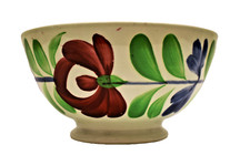 Vintage Petrus Regout Maastricht Schale Handbemalt Spongeware Blumen Holland "