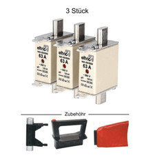 NH NH00 Sicherungseinsatz 63A - 3 Stück Packung Messersicherung Sicherung