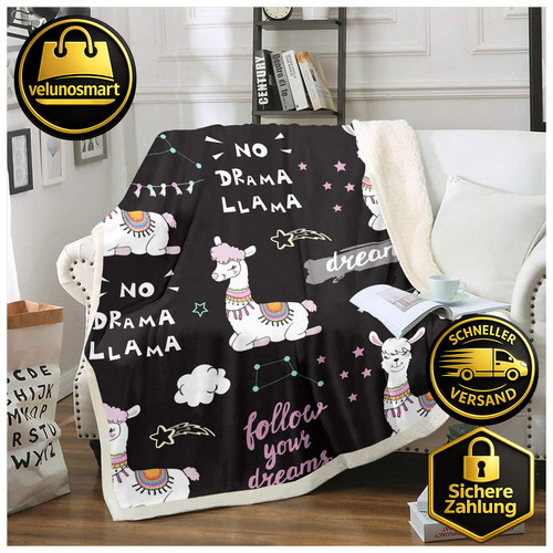 Kuscheldecke lama karikatur - kuscheldecke,