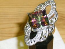 Mystic Topas Solitär Ring 925 ig Silber vergoldet