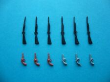 12 Einzelteile Wild-West-Figuren Soldaten / Cowboys - 6 Gewehre und 6 Pistolen -