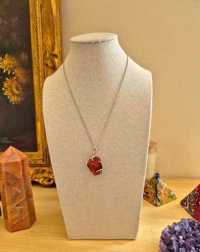 Halskette mit roter jaspis - mit,