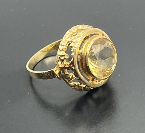 Vintage goldring mit citrin - vintage,