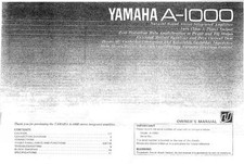 Yamaha A-1000 Amplifier Owners