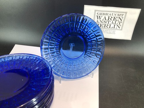 Flache glas schalen blau - 9,