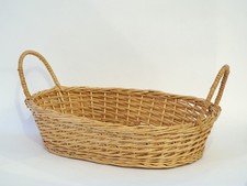 länglicher Frühstückskorb Brotkorb Weidenkorb Korb mit zwei Griffen, alt