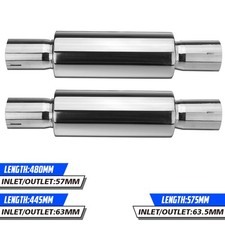 2X 63mm 2.5" Universal Auspuff