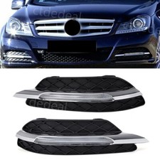 Paar LED Tagfahrlicht Nebelscheinwerfer Blende Für Benz C-Klasse W204 2011-2013