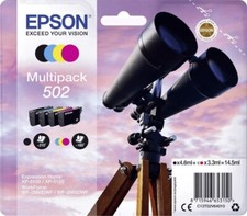 4x Original Epson Tinten Patrone 502 für WorkForce 2860 2865 5100