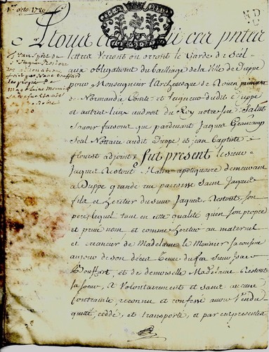 1720 pergament verkauf eines - 1720,