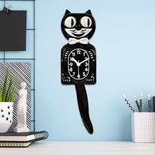 Vintage schwarze katzenuhr - schwarze,